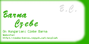barna czebe business card